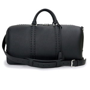 FENDI Selleria Duffle Bag Medium Calfskin Leather Black